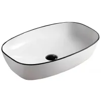 Умывальник Imprese i11098 Прямоугольная / Над прилавком / Белый-Чёрный