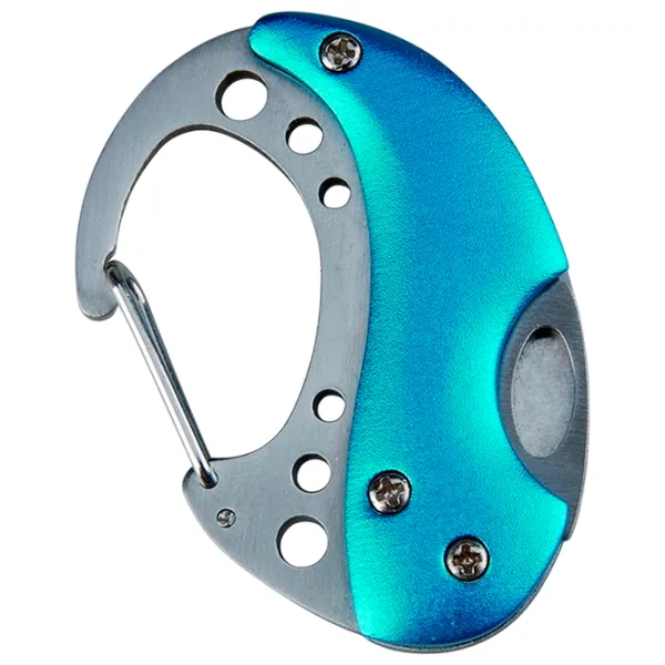 Breloc Munkees Mini Carabiner Knife Metal / Blue photo 1 Breloc Munkees Mini Carabiner Knife Metal / Blue photo 1