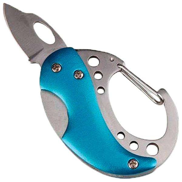 Breloc Munkees Mini Carabiner Knife Metal / Blue photo 2 Breloc Munkees Mini Carabiner Knife Metal / Blue photo 2