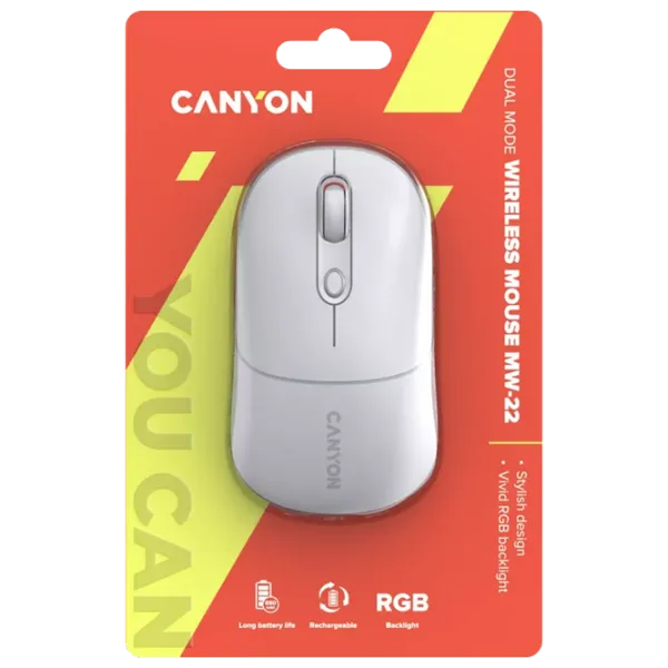 Мышь Canyon MW-22  Bluetooth, USB / Белый photo 6