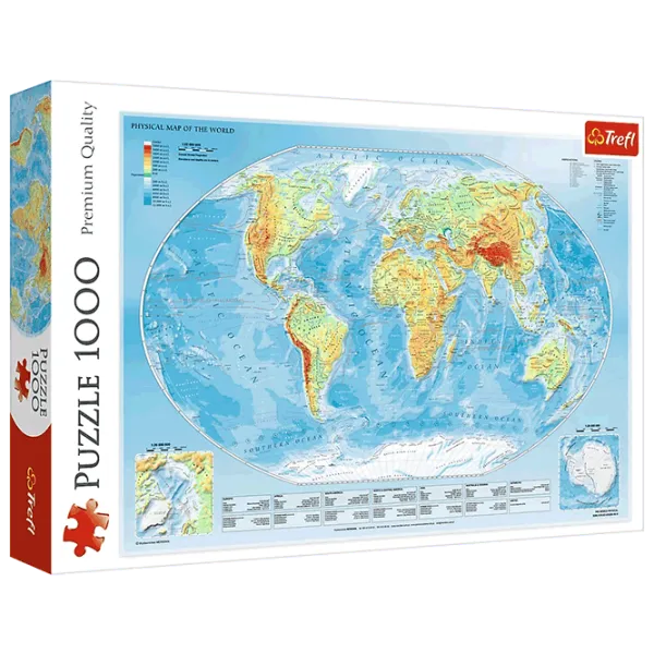 Puzzle Trefl Physical map of the world 12+/ Количество деталей: 1000 photo 1 Puzzle Trefl Physical map of the world 12+/ Количество деталей: 1000 photo 1