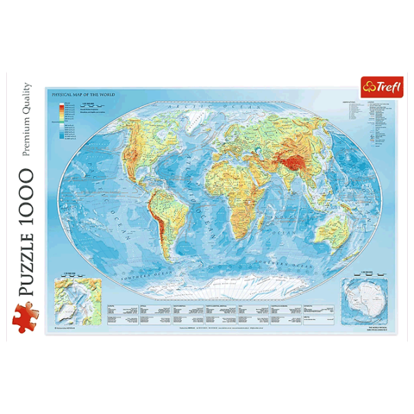 Puzzle Trefl Physical map of the world 12+/ Количество деталей: 1000 photo 2 Puzzle Trefl Physical map of the world 12+/ Количество деталей: 1000 photo 2