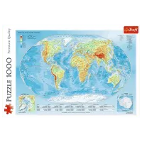 Puzzle Trefl Physical map of the world 12+/ Numărul de piese: 1000 photo 2