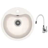 Chiuvetă Dr.Gans Set Dora + F1066 43.5 x 43.5 / Piatră artificială / White