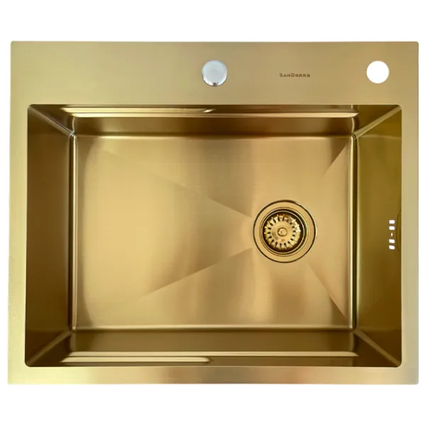 Chiuvetă SanDonna HD6050 60 x 50 / Oțel inoxidabil / Gold photo 2 Chiuvetă SanDonna HD6050 60 x 50 / Oțel inoxidabil / Gold photo 2