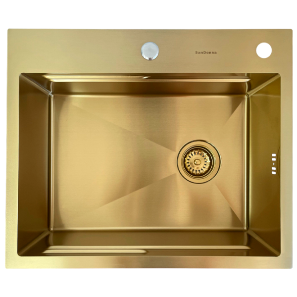 Chiuvetă SanDonna HD6050 60 x 50 / Oțel inoxidabil / Gold photo 2 Chiuvetă SanDonna HD6050 60 x 50 / Oțel inoxidabil / Gold photo 2