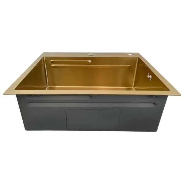Chiuvetă SanDonna HD6050 60 x 50 / Oțel inoxidabil / Gold photo 3 Chiuvetă SanDonna HD6050 60 x 50 / Oțel inoxidabil / Gold photo 3