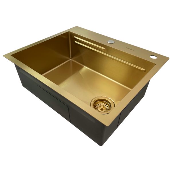 Chiuvetă SanDonna HD6050 60 x 50 / Oțel inoxidabil / Gold photo 4 Chiuvetă SanDonna HD6050 60 x 50 / Oțel inoxidabil / Gold photo 4