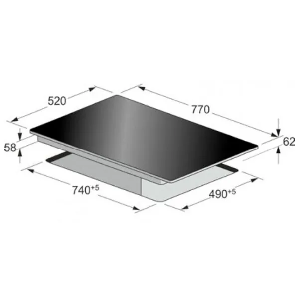 Plită încorporabilă cu inducție Kaiser KCT 777 FI Vitroceramică / Black photo 3