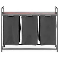 Корзина для белья Modern Home PJJLB0403 114 л / Массив / Черный 