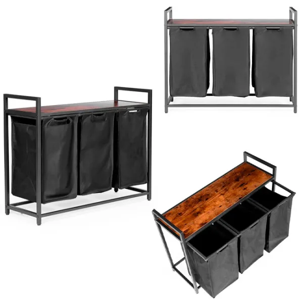 Корзина для белья Modern Home PJJLB0403 114 л / Массив / Черный  photo 2