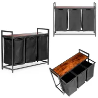 Coș pentru rufe Modern Home PJJLB0403 114 l / Masiv / Black photo 2