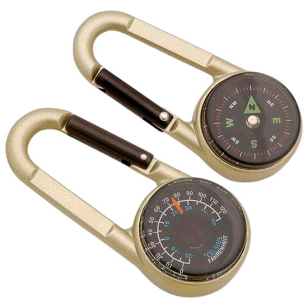 Брелок Munkees Carabiner Compass with Thermometer Алюминий / Бежевый photo 1 Брелок Munkees Carabiner Compass with Thermometer Алюминий / Бежевый photo 1