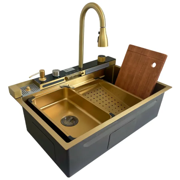 Chiuvetă SanDonna HD7550 75 x 50 / Oțel inoxidabil / Gold photo 1 Chiuvetă SanDonna HD7550 75 x 50 / Oțel inoxidabil / Gold photo 1