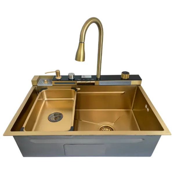 Chiuvetă SanDonna HD7550 75 x 50 / Oțel inoxidabil / Gold photo 2 Chiuvetă SanDonna HD7550 75 x 50 / Oțel inoxidabil / Gold photo 2
