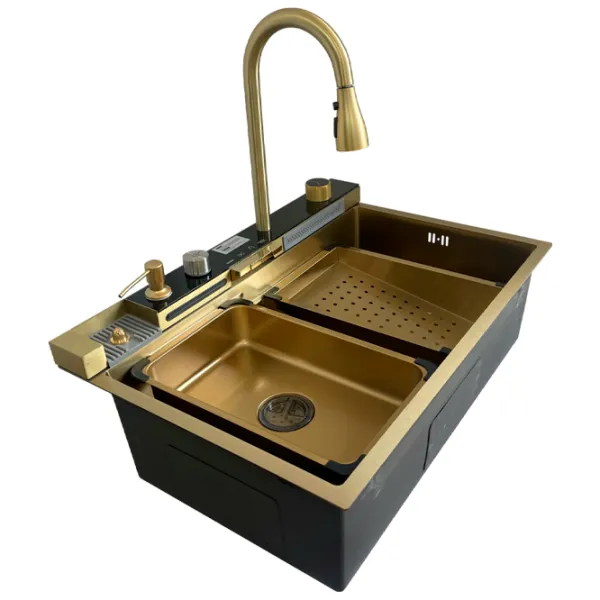 Chiuvetă SanDonna HD7550 75 x 50 / Oțel inoxidabil / Gold photo 4 Chiuvetă SanDonna HD7550 75 x 50 / Oțel inoxidabil / Gold photo 4