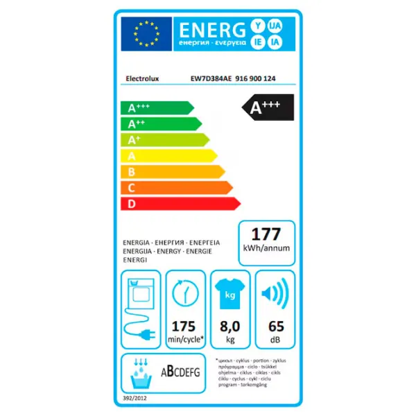 Mașină de uscat rufe Electrolux EW7D384AE 8 kg/ White photo 3