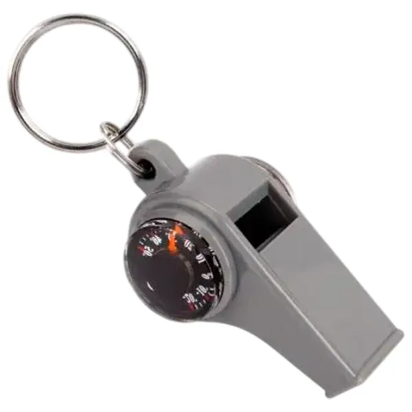 Breloc Munkees 3 Function Whistle Compass & Thermometer Plastic / Gray photo 1 Breloc Munkees 3 Function Whistle Compass & Thermometer Plastic / Gray photo 1