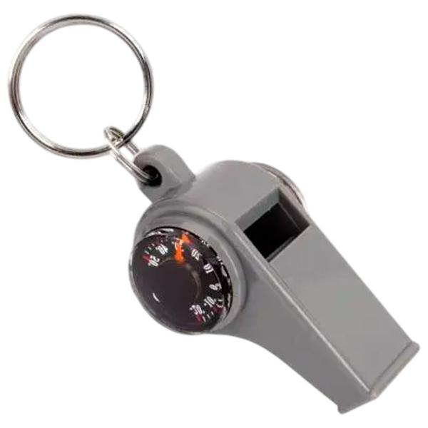 Breloc Munkees 3 Function Whistle Compass & Thermometer Plastic / Gray photo 1 Breloc Munkees 3 Function Whistle Compass & Thermometer Plastic / Gray photo 1
