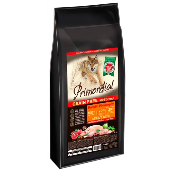 Hrană pentru câini uscată Primordial 7406  6 kg / Prepeliță, rață photo 1 Hrană pentru câini uscată Primordial 7406  6 kg / Prepeliță, rață photo 1