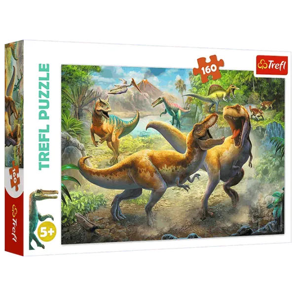 Puzzle Trefl Fighting Tyrannosaurs 5+/ Numărul de piese: 160 photo 1
