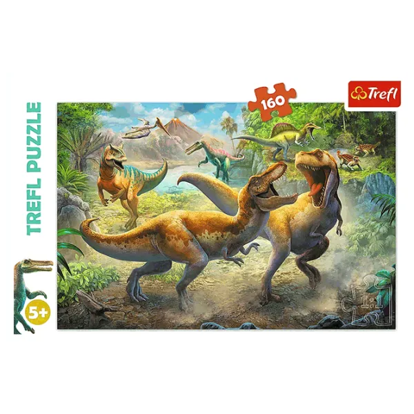 Puzzle Trefl Fighting Tyrannosaurs 5+/ Numărul de piese: 160 photo 2