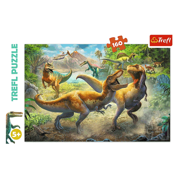 Puzzle Trefl Fighting Tyrannosaurs 5+/ Numărul de piese: 160 photo 2