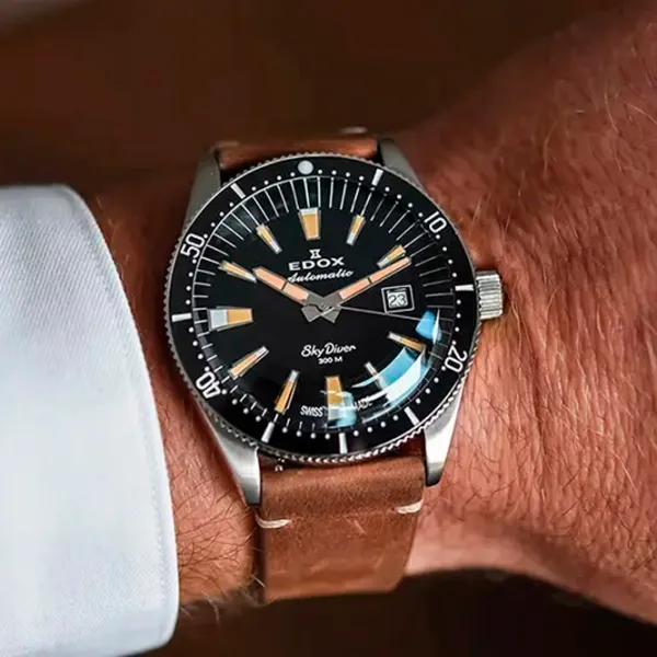Ceas de mână pentru bărbați Edox 80126-3N-NINB Mecanic / 42 mm photo 2 Ceas de mână pentru bărbați Edox 80126-3N-NINB Mecanic / 42 mm photo 2
