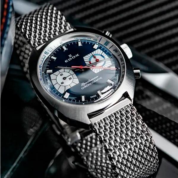 Ceas de mână pentru bărbați Edox 08202-3BU-BUIN Mecanic / 41 mm photo 4