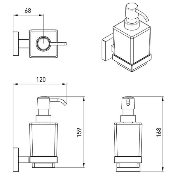 Dozator săpun lichid Volle CUADRO 0.33l photo 2