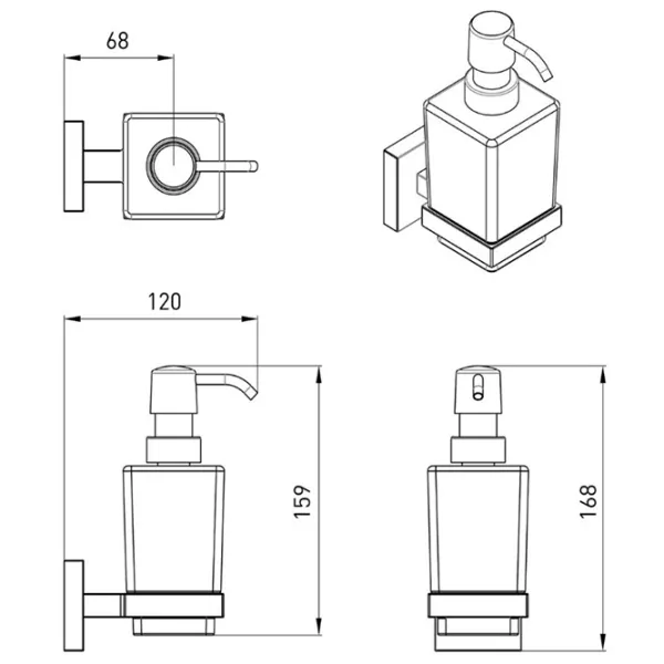 Dozator săpun lichid Volle CUADRO 0.33l photo 2