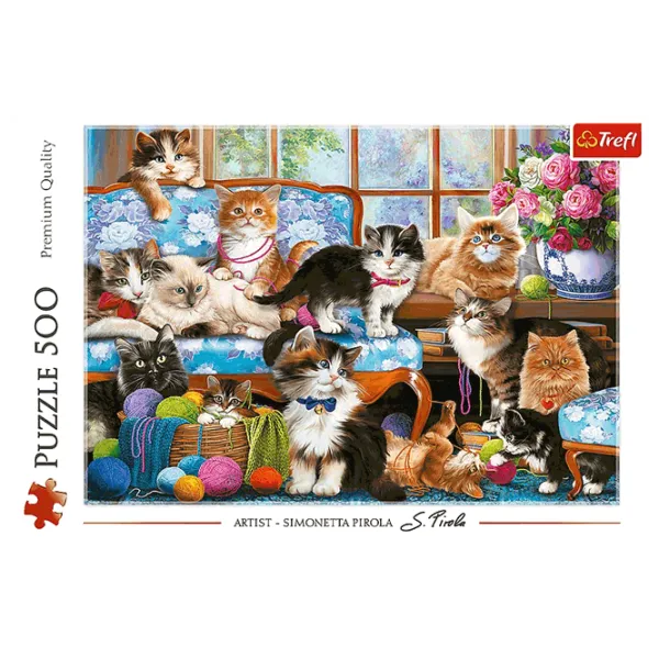 Puzzle Trefl Cat Family 10+/ Numărul de piese: 500 photo 2 Puzzle Trefl Cat Family 10+/ Numărul de piese: 500 photo 2