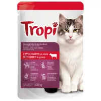 Корм для кошек влажный Tropi Pouche 5902944912782 0.1 кг / Говядина