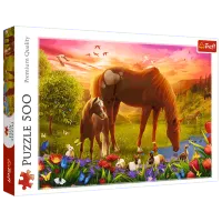 Puzzle Trefl Horses in the Meadow 10+/ Количество деталей: 500
