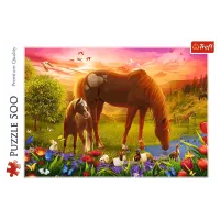 Puzzle Trefl Horses in the Meadow 10+/ Numărul de piese: 500 photo 2