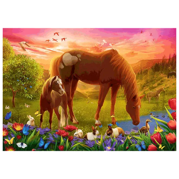 Puzzle Trefl Horses in the Meadow 10+/ Количество деталей: 500 photo 3