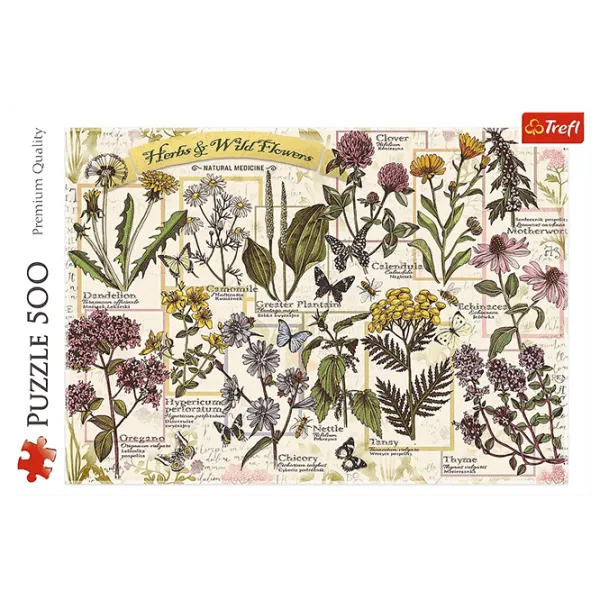 Puzzle Trefl Herbarium: Medicinal Herbs 10+/ Количество деталей: 500 photo 3