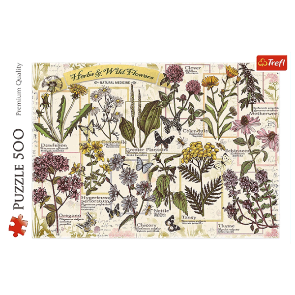 Puzzle Trefl Herbarium: Medicinal Herbs 10+/ Количество деталей: 500 photo 3