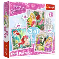 Puzzle Trefl Rapunzel, Aurora and Ariel 3+/ Numărul de piese: 106