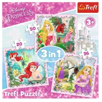 Puzzle Trefl Rapunzel, Aurora and Ariel 3+/ Numărul de piese: 106 photo 2