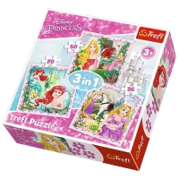 Puzzle Trefl Rapunzel, Aurora and Ariel 3+/ Numărul de piese: 106 photo 3