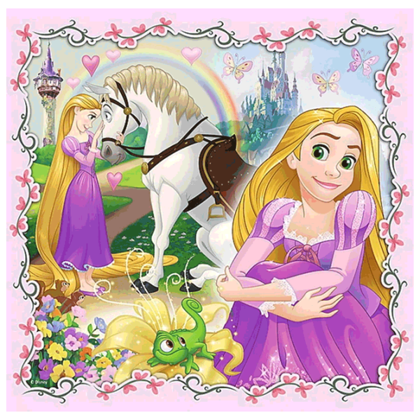 Puzzle Trefl Rapunzel, Aurora and Ariel 3+/ Количество деталей: 106 photo 5