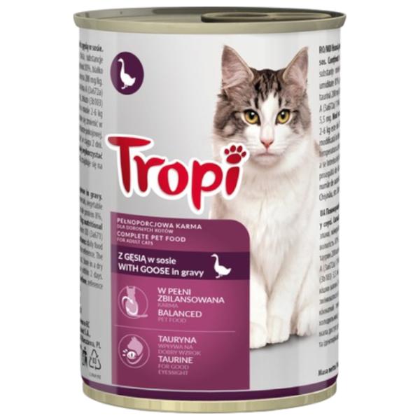 Корм для кошек влажный Tropi 733743  0.415 кг / Гусь photo 1 Корм для кошек влажный Tropi 733743  0.415 кг / Гусь photo 1