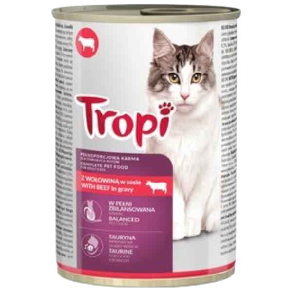 Hrană pentru pisici umedă Tropi 911686  0.415 kg / Vită photo 1 Hrană pentru pisici umedă Tropi 911686  0.415 kg / Vită photo 1