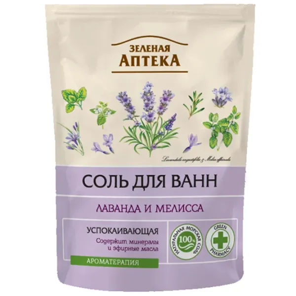 Sare de baie Green Pharmacy 4823015936272  500 g / Melisă photo 1