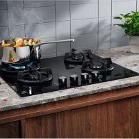 Plită încorporabilă pe gaz Electrolux KGG6437K Sticlă călită / Black photo 4