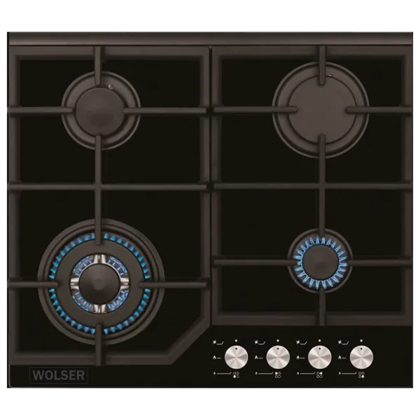 Plită încorporabilă pe gaz Wolser WL-TR6400 GTB FFD Sticlă călită / Black photo 1