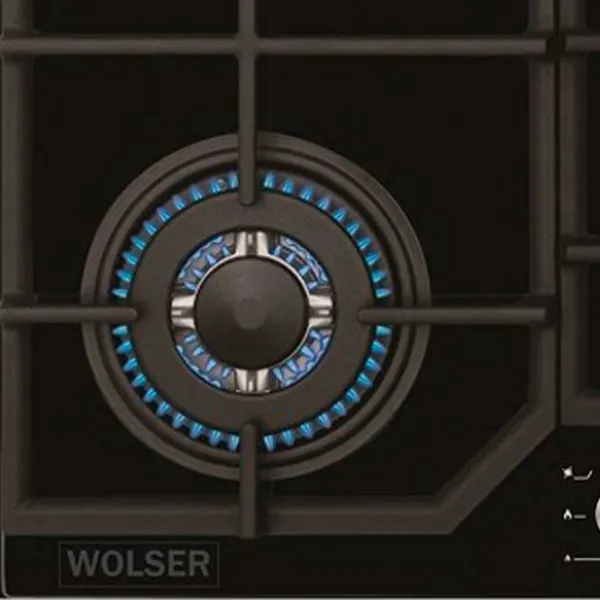 Plită încorporabilă pe gaz Wolser WL-TR6400 GTB FFD Sticlă călită / Black photo 4