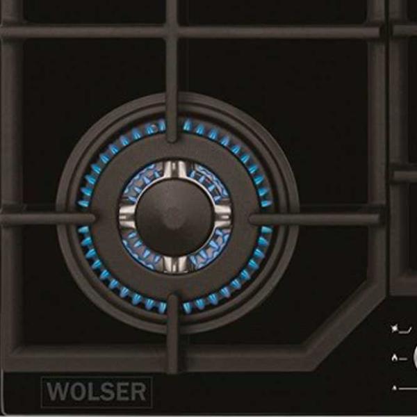 Plită încorporabilă pe gaz Wolser WL-TR6400 GTB FFD Sticlă călită / Black photo 4