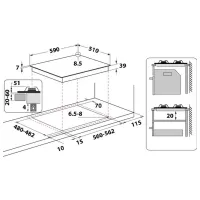 Plită încorporabilă pe gaz Whirlpool GMAL 6422/IXL Inox / Inox photo 5